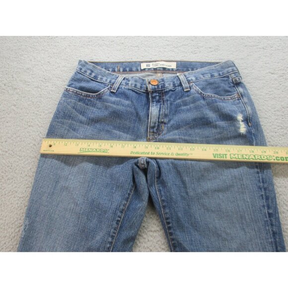 Y2K Flare Leg Trouser Blue Denim Jeans Size 8 GAP USA Made Low Rise Pants - Picture 4 of 9